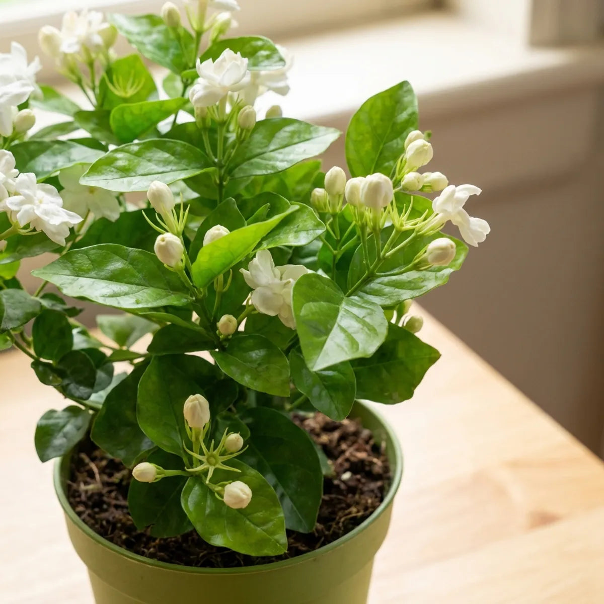 Premium White Jasmine (Mogra) Live Plant – Fragrant White Flower Indoor/Outdoor Plant